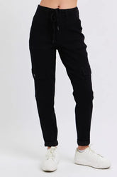 High Waist Cargo Cuffed Jogger Plus Size Judy Blue BK 0(24)